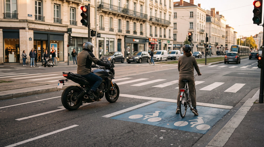 Sas vélo à moto : 4 points au feu rouge sans l'avoir grillé (2026)