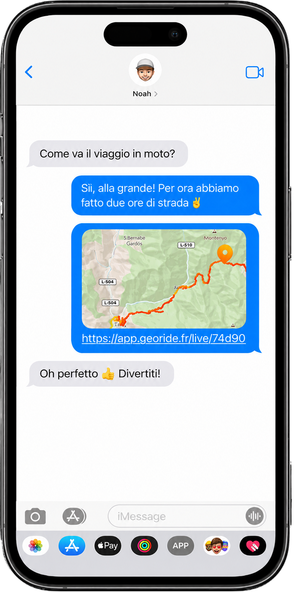 Condivisione delle tue uscite in moto